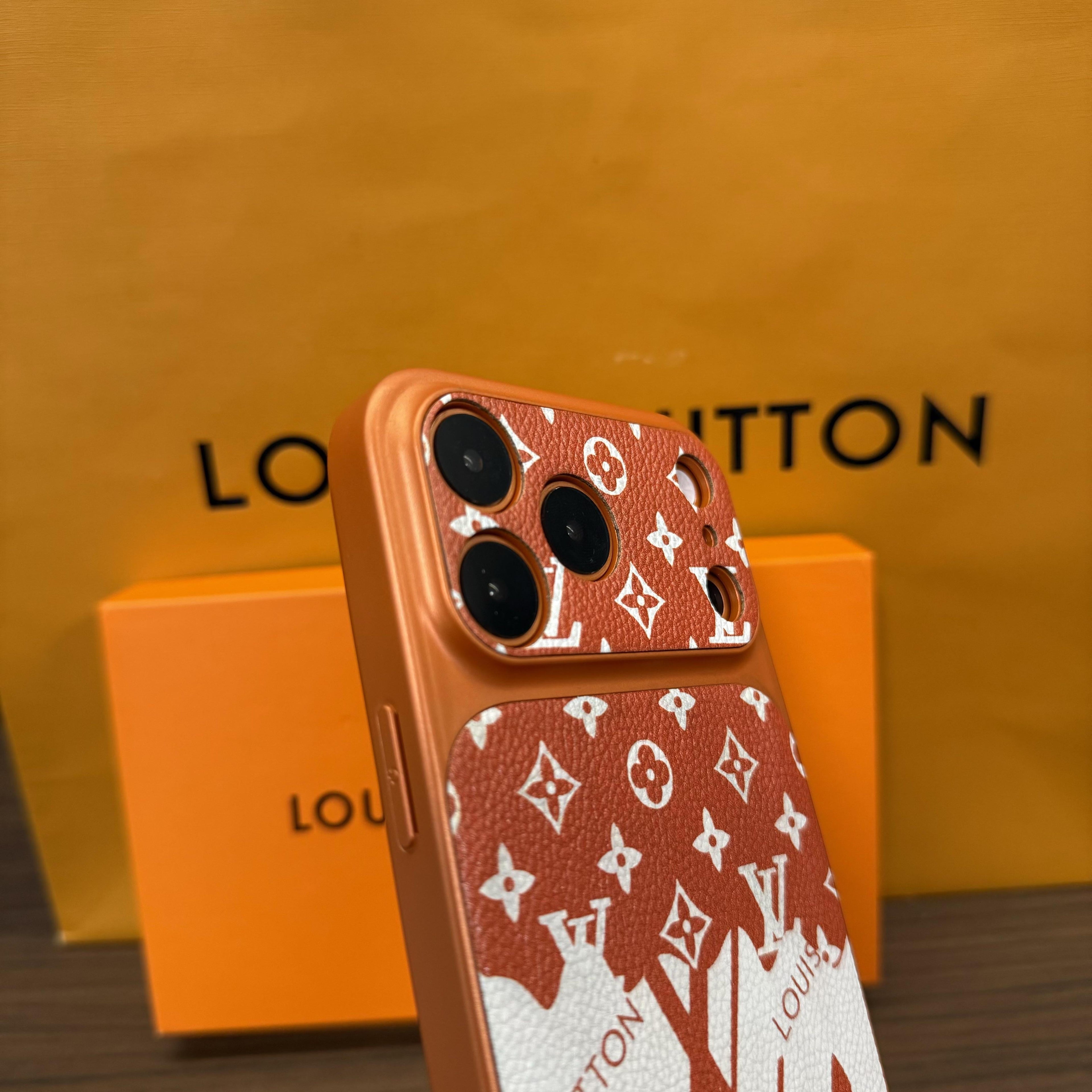 Illustration-Style Monogram Leather iPhone Case – Slim Luxury Protective Cover