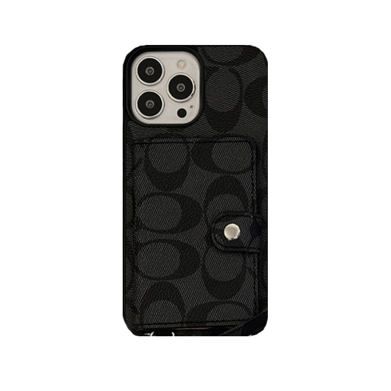 Classic iPhone Case With Wallet And Strap Brown – Shockproof Protective Phone Cover
