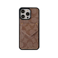 Classic iPhone Case With Card Holder And Strap Light Brown