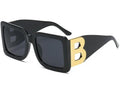 Square Frame Sunglasses with Metallic Accent – UV400 Protection Sunglasses