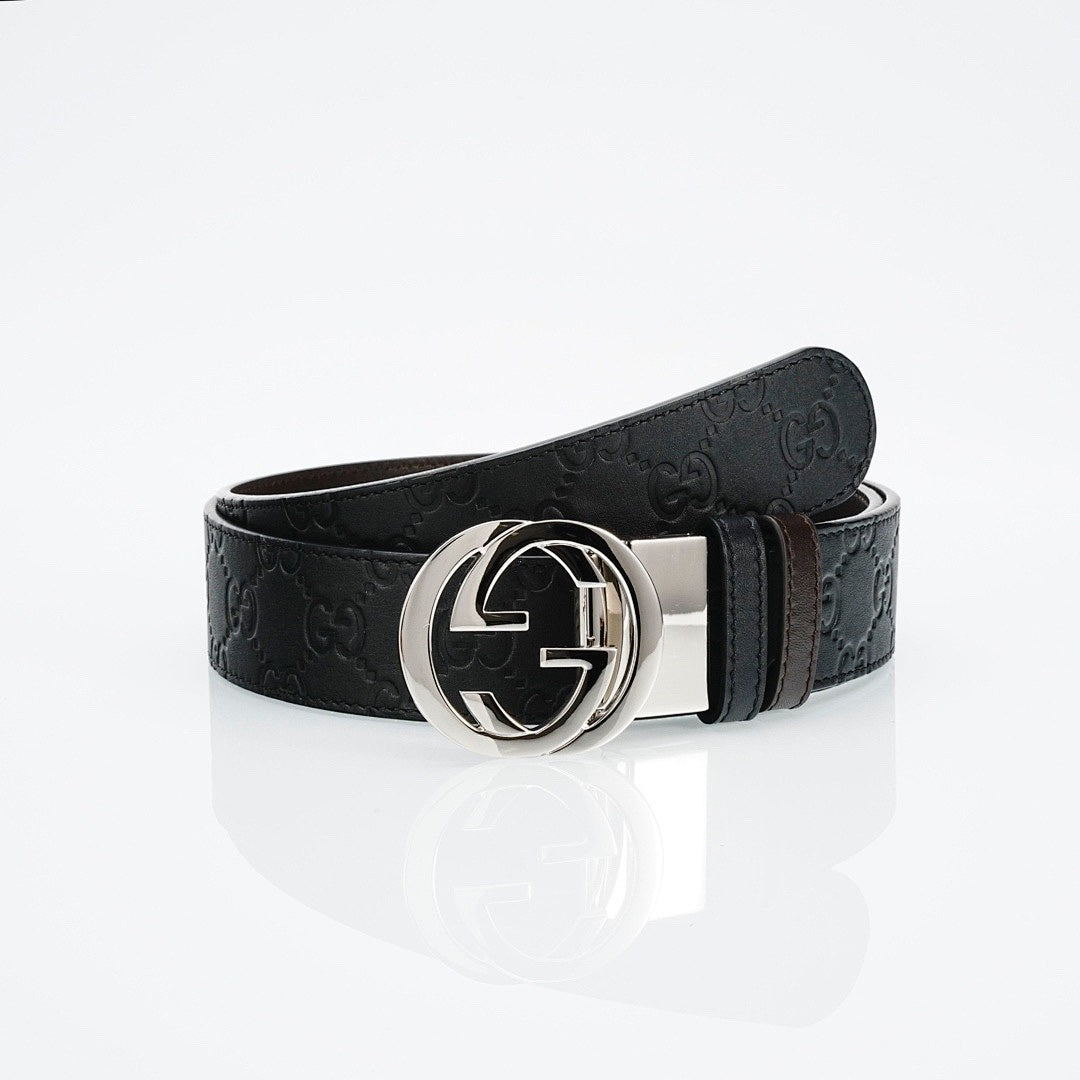 Reversible Leather Belt with Silver Buckle Style 2 – Premium Leather Belt