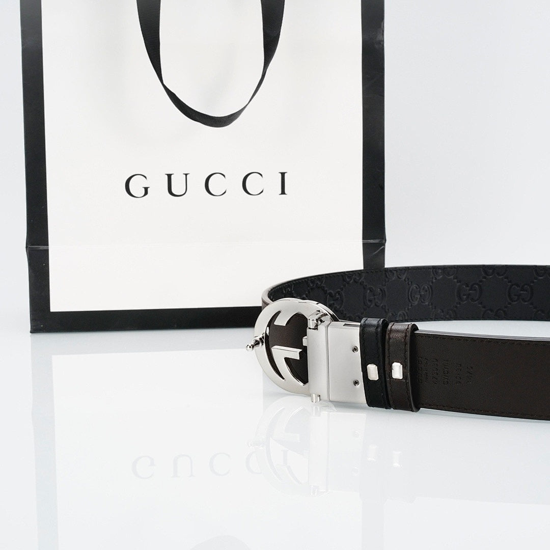 Reversible Leather Belt with Silver Buckle Style 2 – Premium Leather Belt