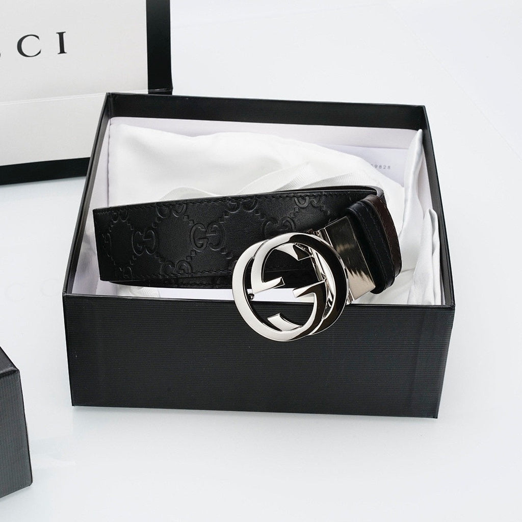 Reversible Leather Belt with Silver Buckle Style 2 – Premium Leather Belt