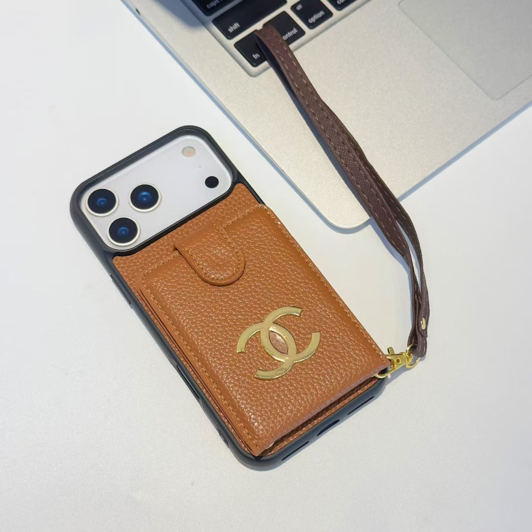 IPhone Case With Card Holder & Hand Strap