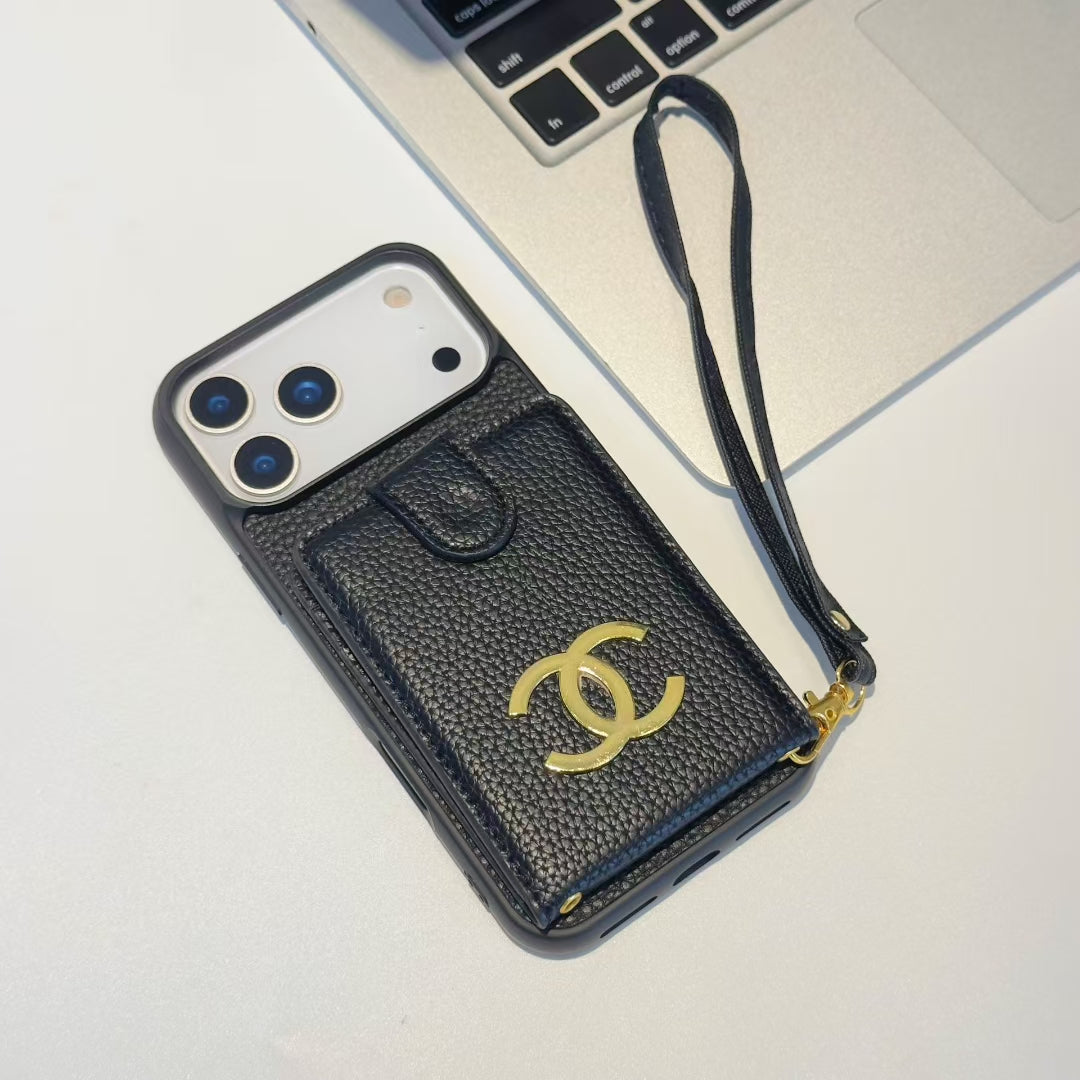 IPhone Case With Card Holder & Hand Strap