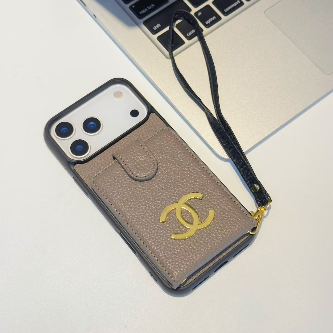 IPhone Case With Card Holder & Hand Strap