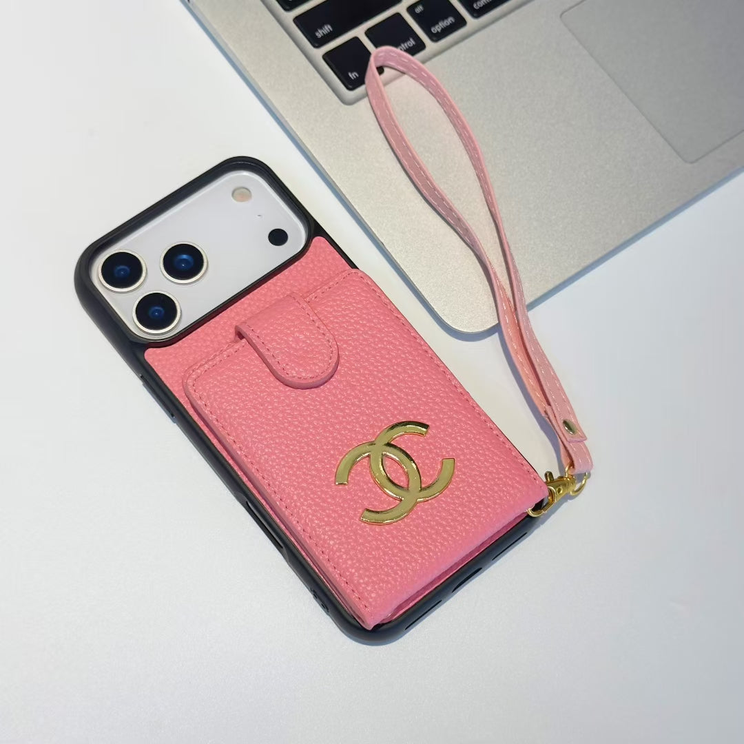 IPhone Case With Card Holder & Hand Strap