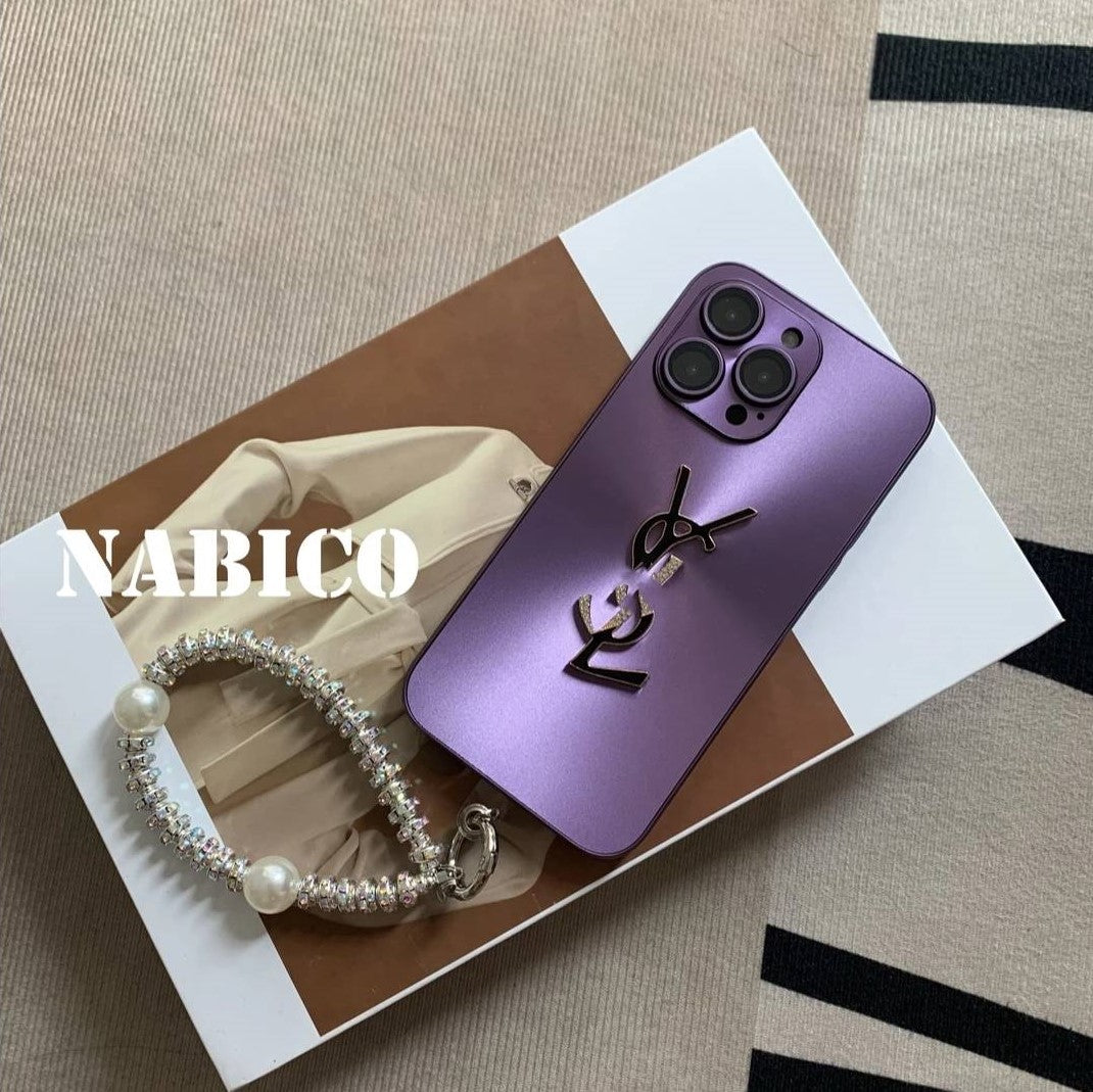 Elegant Letter Shine x Mono iPhone Case With Chain – Premium Protective Phone Cover