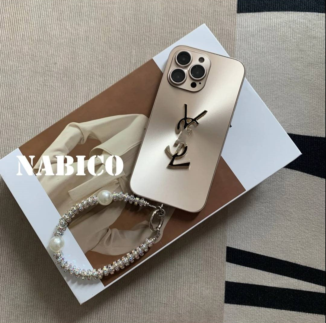 Elegant Letter Shine x Mono iPhone Case With Chain – Premium Protective Phone Cover