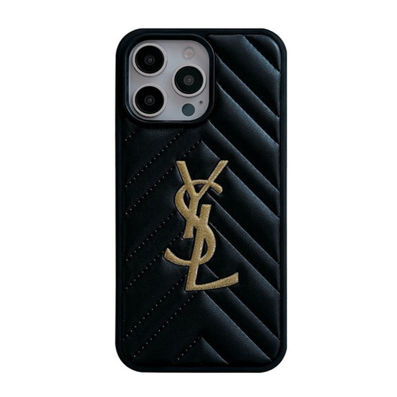 Saint Black & White Leather iPhone Case – Premium Protective Phone Cover