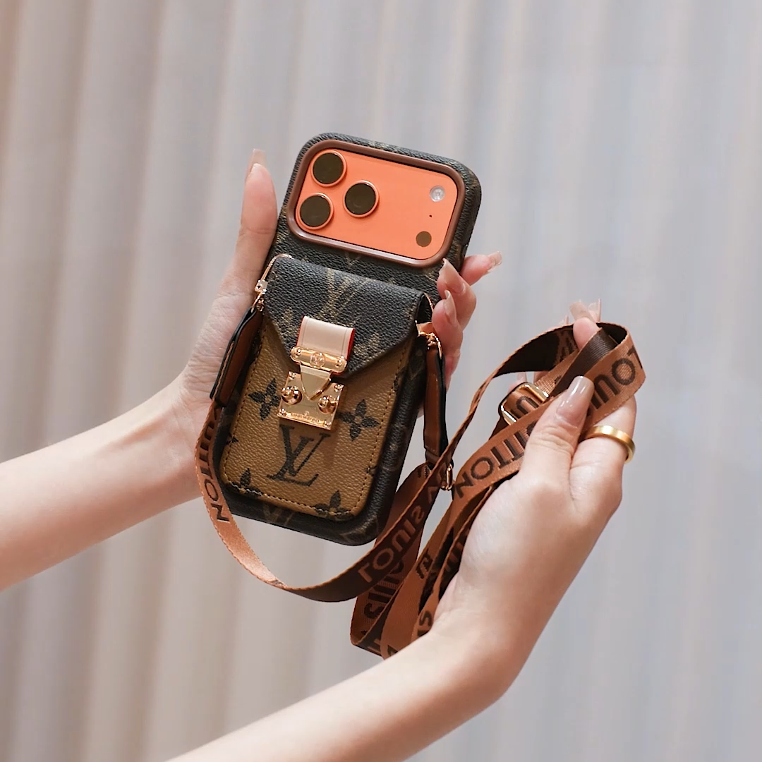 Luxury-Inspired Leather Card Pocket iPhone Case – Elegant Everyday Protection