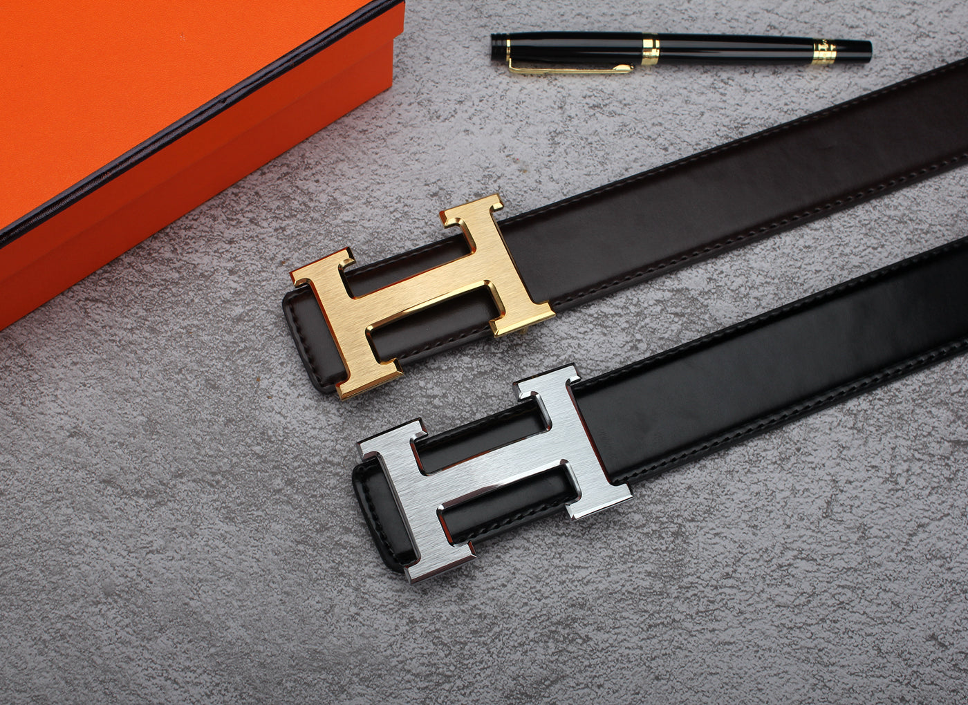 2 Colors Classic Buckle Leather Belt – Premium Leather Belt