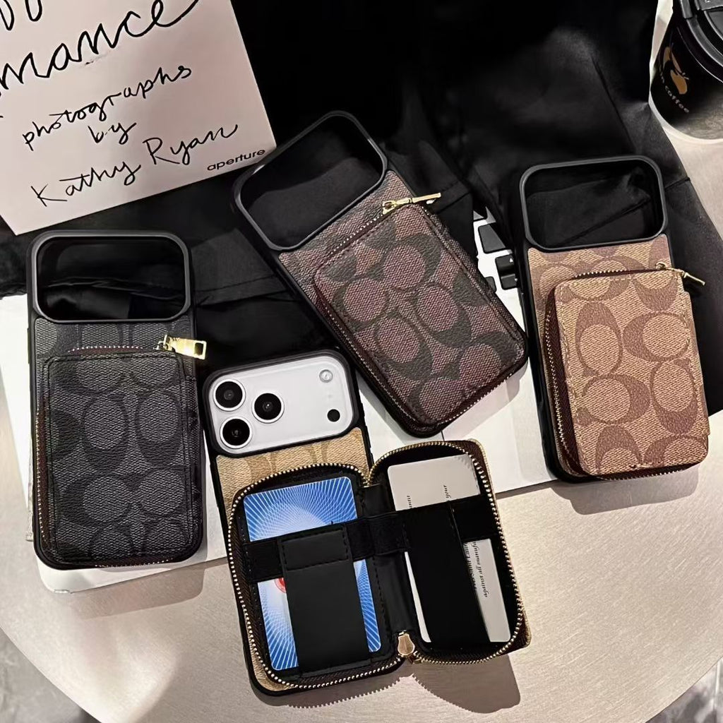 Luxury Leather Case Card Holder For iPhone 17 / 16 / 15 / 14