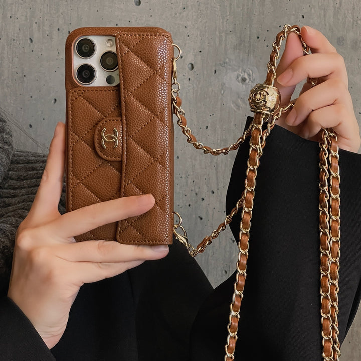 Genuine Leather Wallet Leather Crossbody Bag Apple iPhone Case