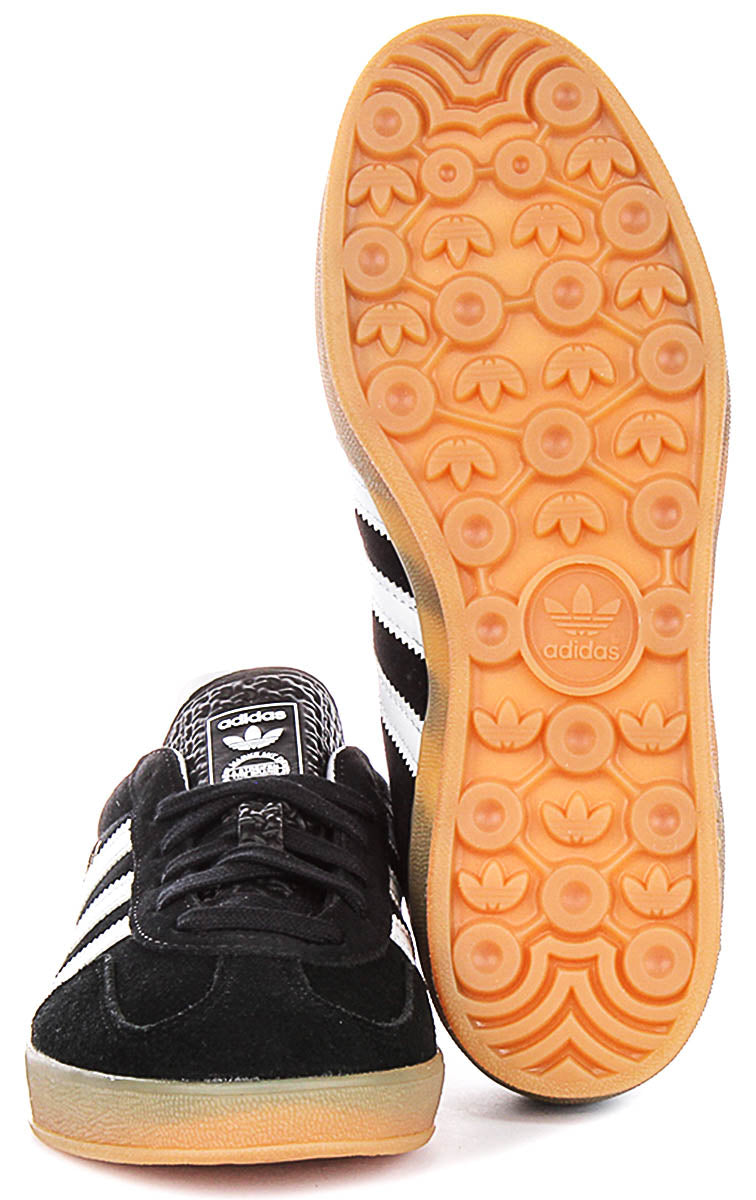 Adidas Gazelle Indoor In Black White For Youth