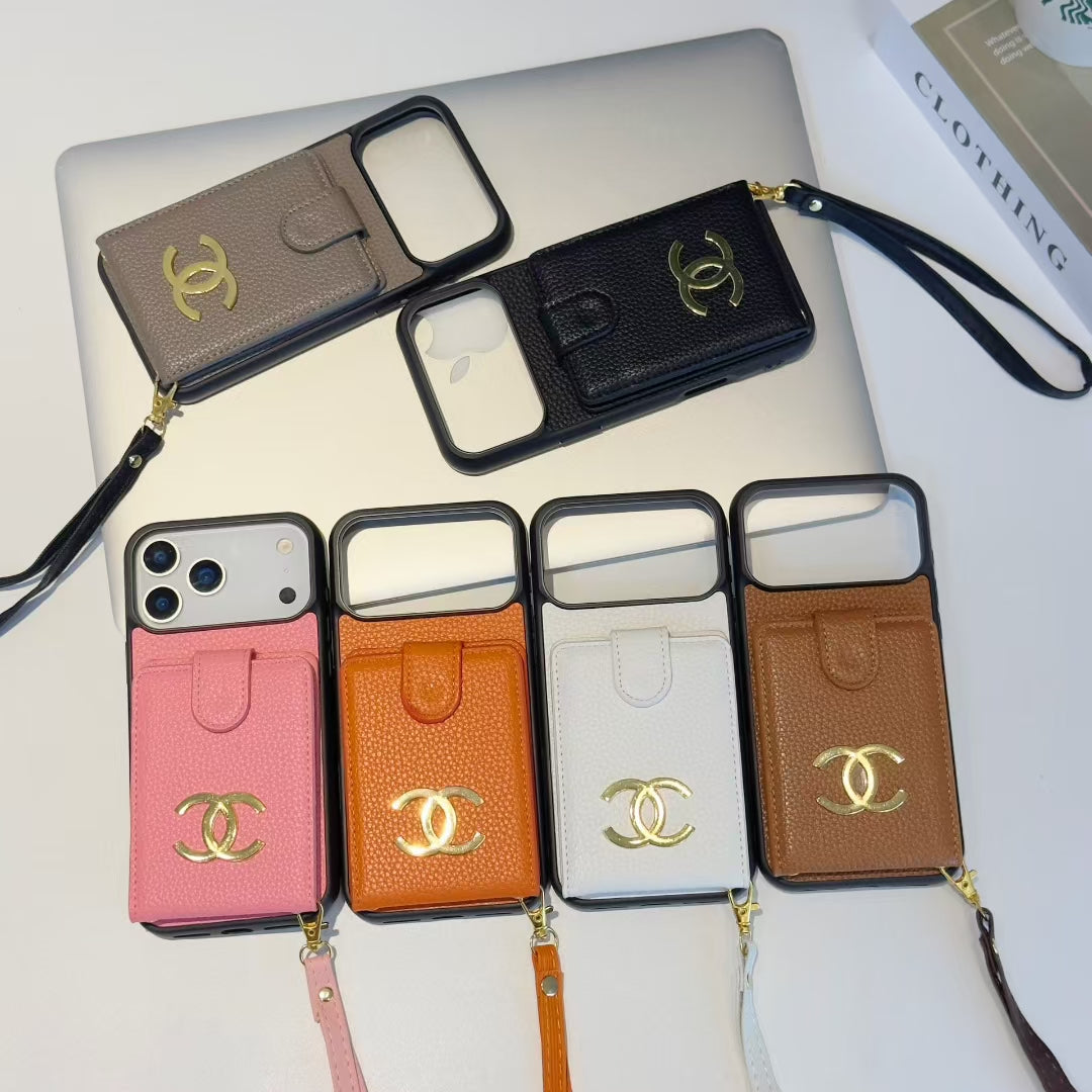IPhone Case With Card Holder & Hand Strap
