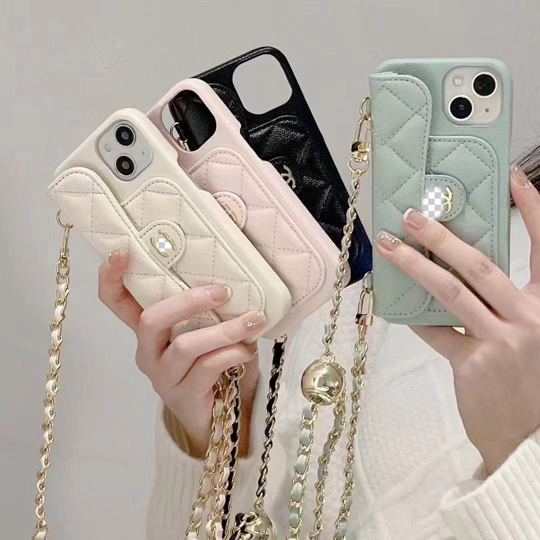 Luxury Wallet iPhone Case With Hand /Crossbody Chain – Slim Luxury Protective Cover