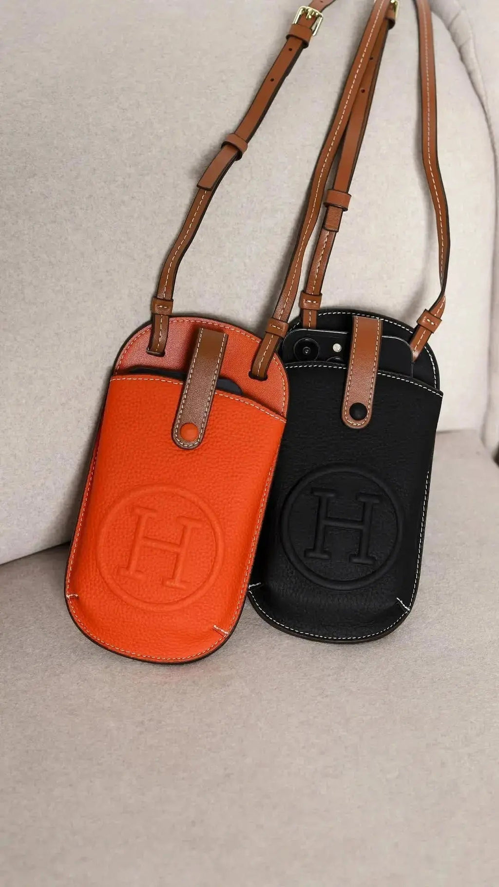 Orange Pouch iPhone Case Crossbody Strap
