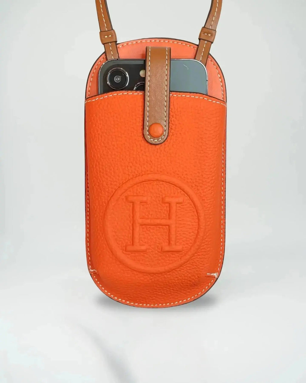 Orange Pouch iPhone Case Crossbody Strap