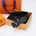 Luxury Black Monogram Belt with Silver Buckle – Premium Leather Belt