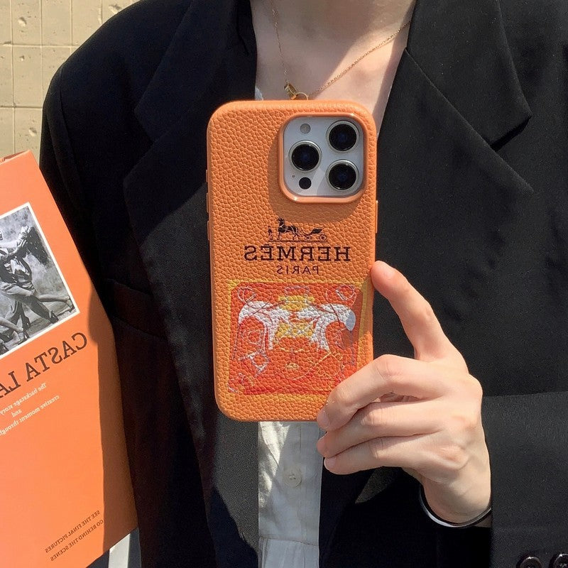 Classic Leather iPhone Case – Shockproof Protective Phone Cover