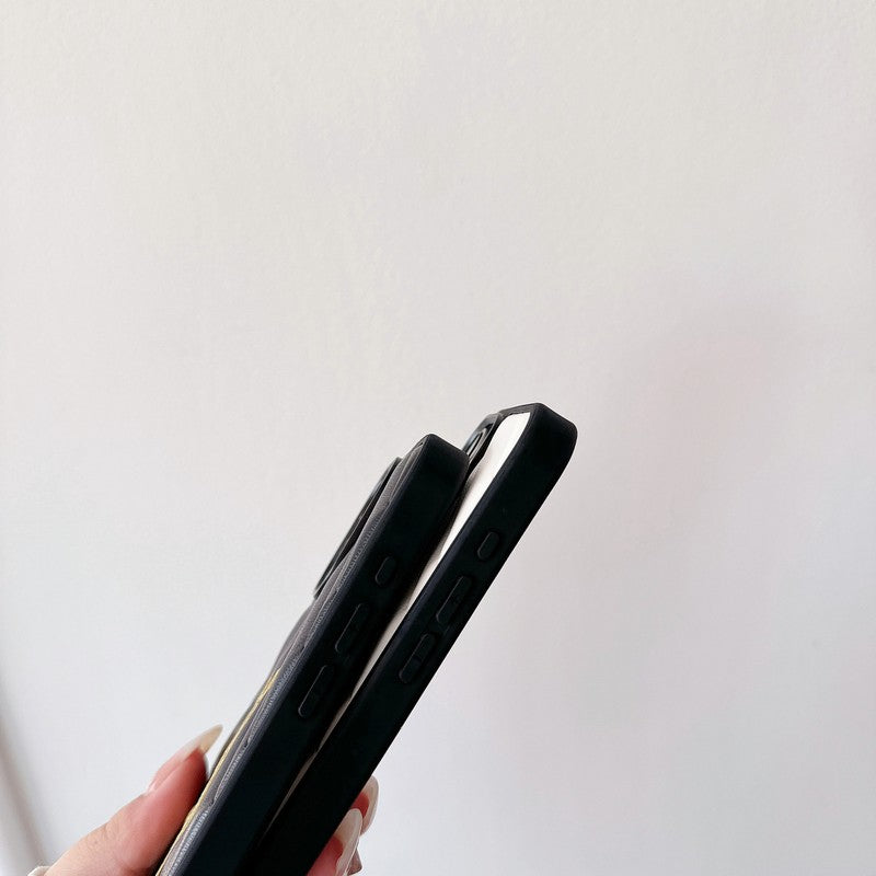 Saint Black & White Leather iPhone Case – Premium Protective Phone Cover