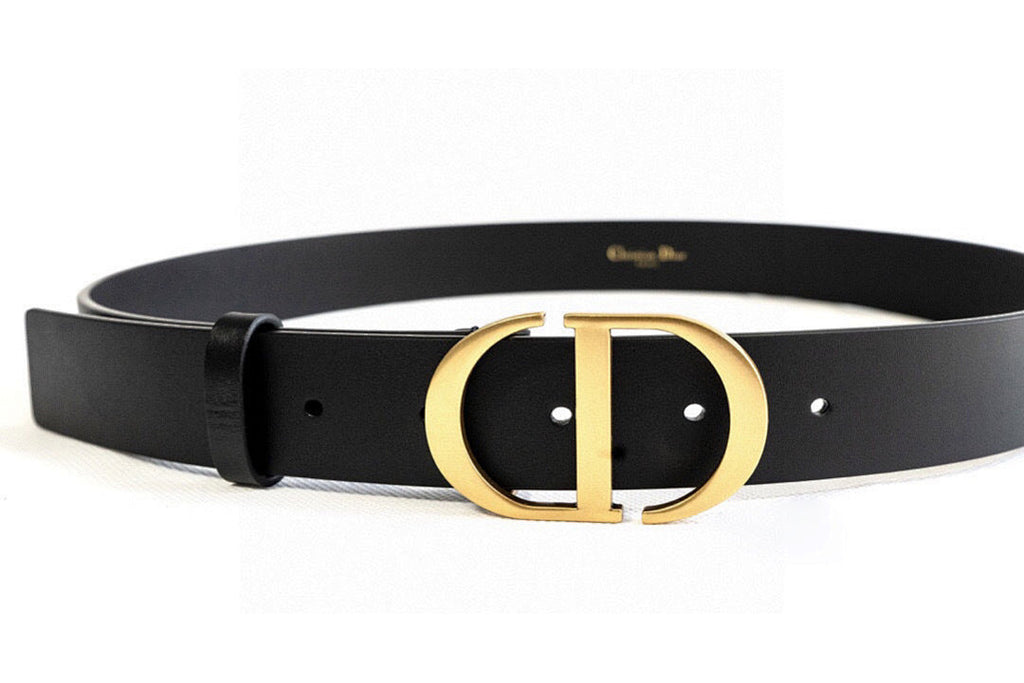 Black Calfskin Belt with Gold Buckle – Premium Leather Belt