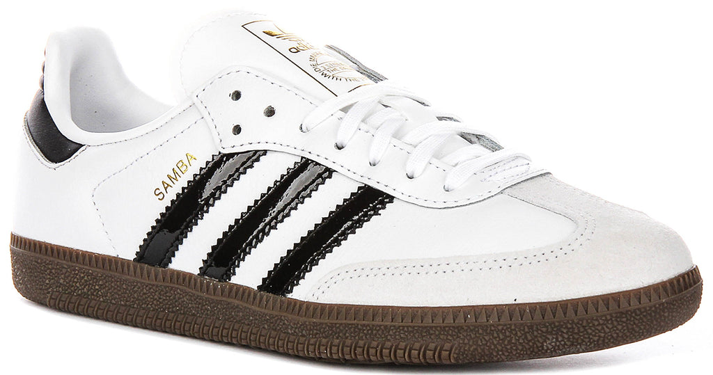 Adidas Samba OG J In White Black For Youth