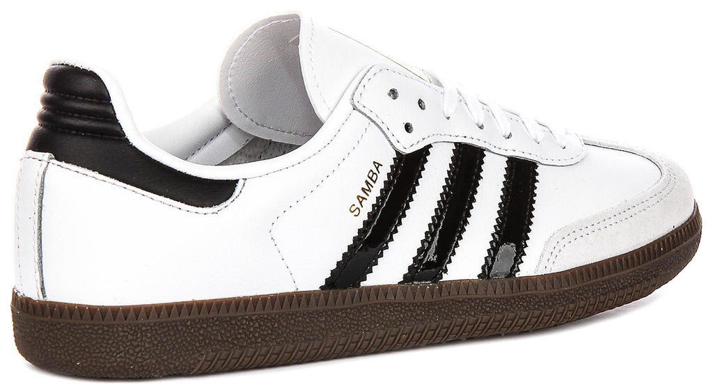 Adidas Samba OG J In White Black For Youth