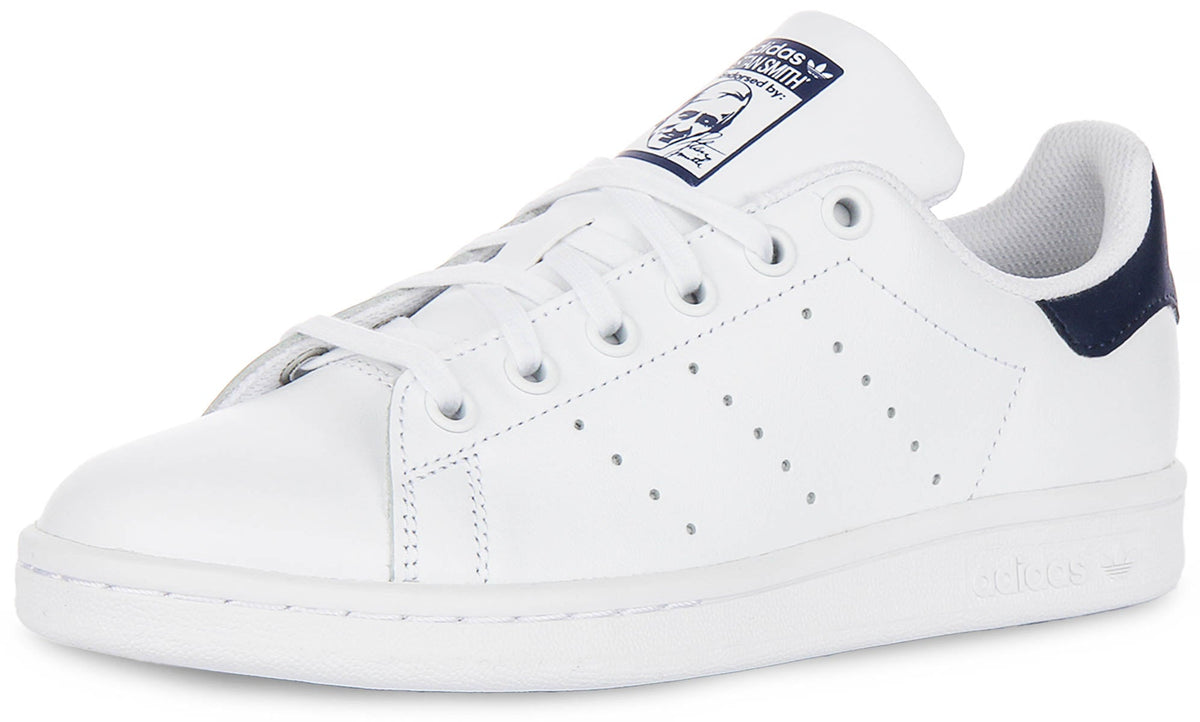 Adidas Stan Smith J In White Navy For Youth