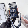 Designer iPhone Case With Card Wallet And Strap For iPhone 17 / 16 / 15 / 14