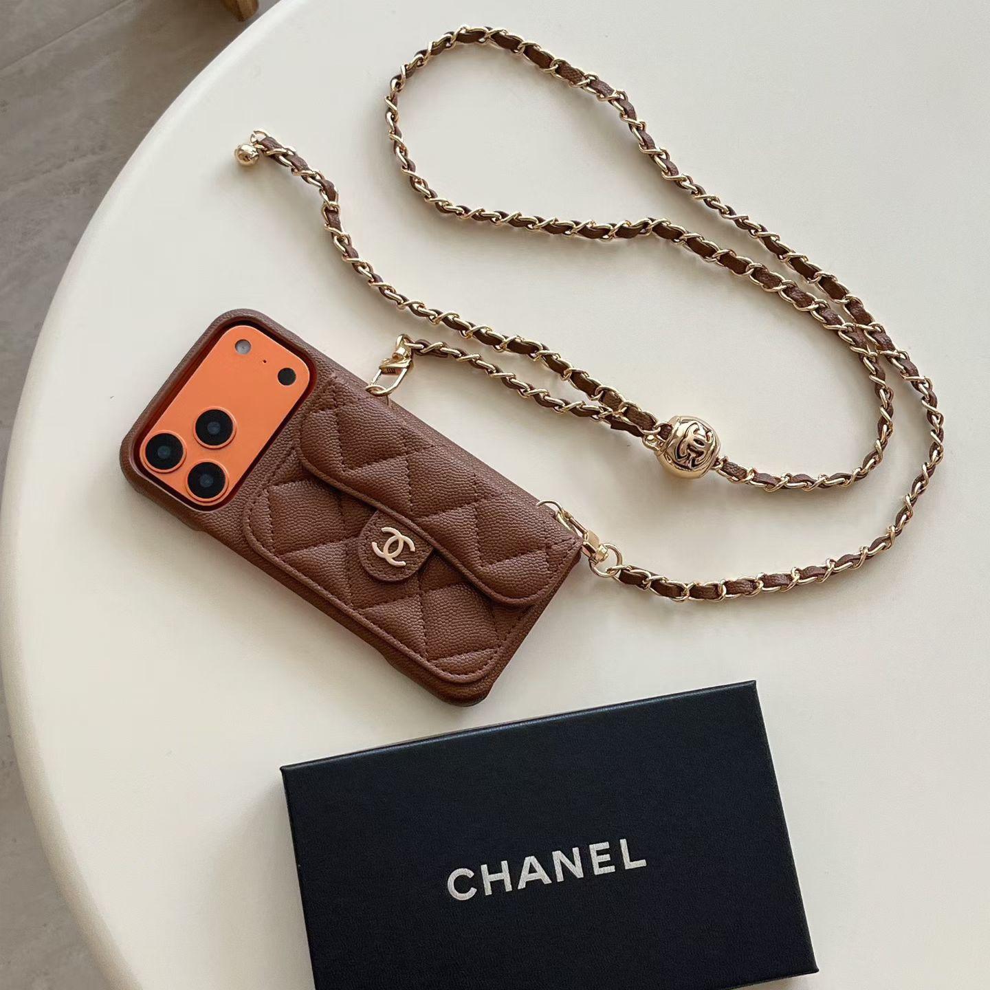Luxury Wallet iPhone Case With Hand /Crossbody Chain – Slim Luxury Protective Cover
