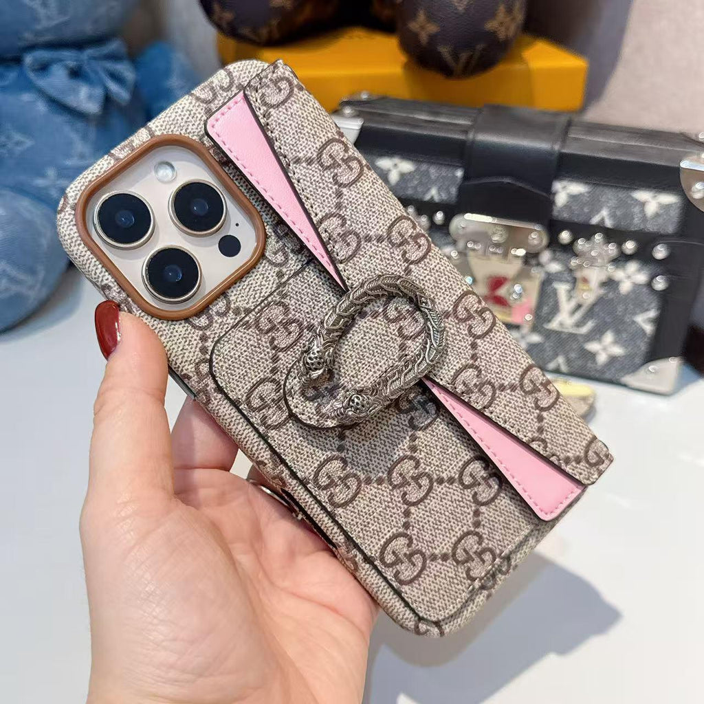 Premium Classic Canvas Card Holder iPhone Case – Shockproof Protective Phone Cover