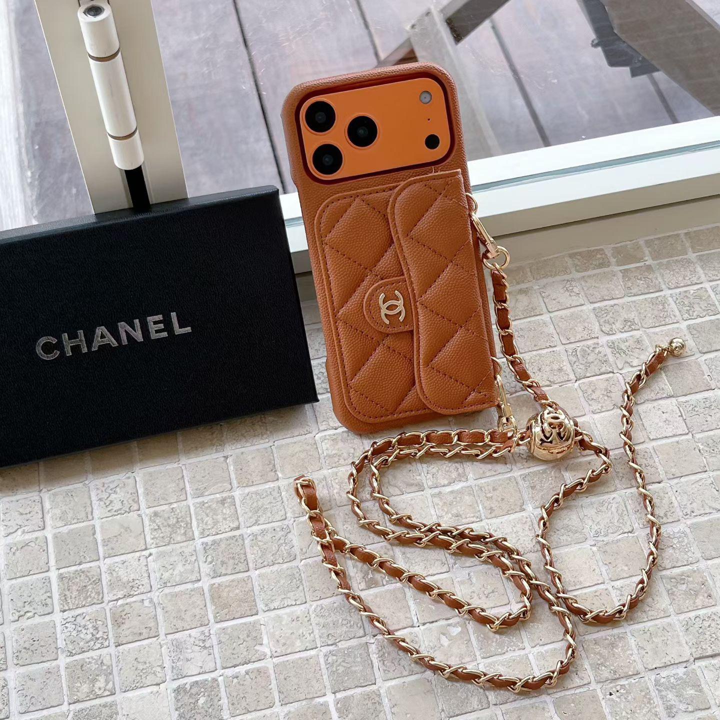 Luxury Wallet iPhone Case With Hand /Crossbody Chain – Slim Luxury Protective Cover