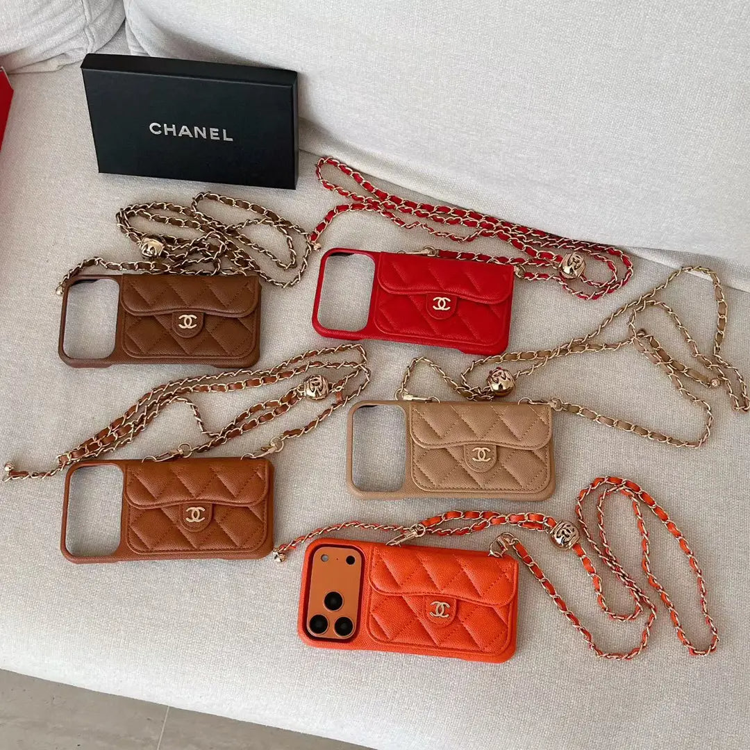 Luxury Wallet iPhone Case With Hand /Crossbody Chain – Slim Luxury Protective Cover