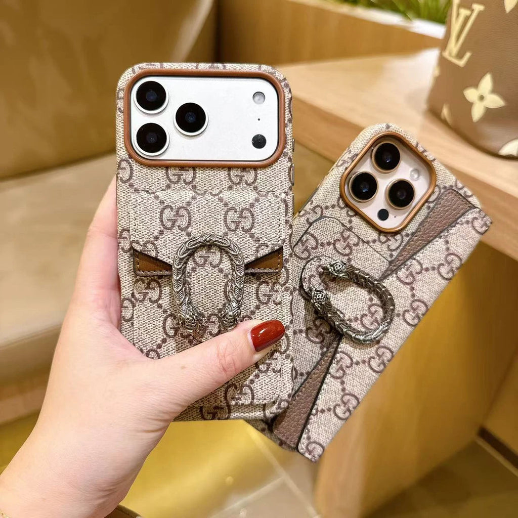 Premium Classic Canvas Card Holder iPhone Case – Shockproof Protective Phone Cover