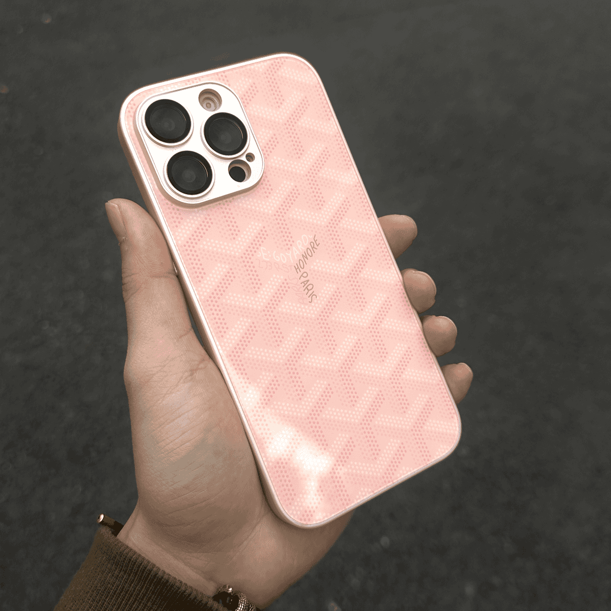 G-Y Luxury Geometric Monogram iPhone Case – Shockproof Protective Phone Cover