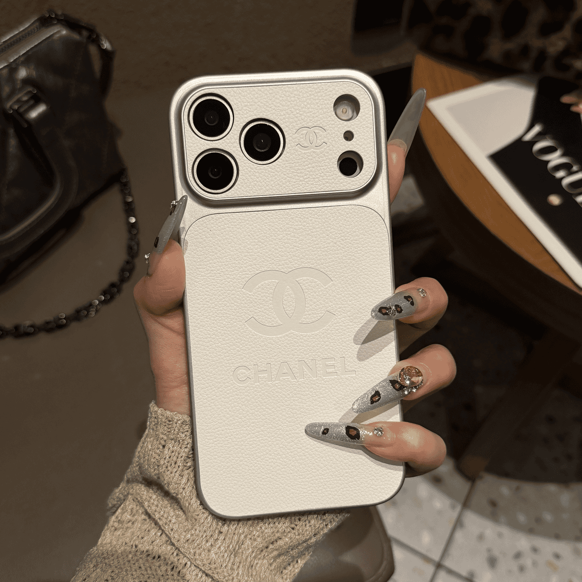 Luxury Embossed Leather Protective iPhone Case – Premium Protective Phone Cover