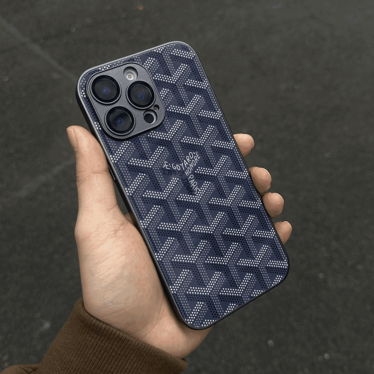 G-Y Luxury Geometric Monogram iPhone Case – Shockproof Protective Phone Cover