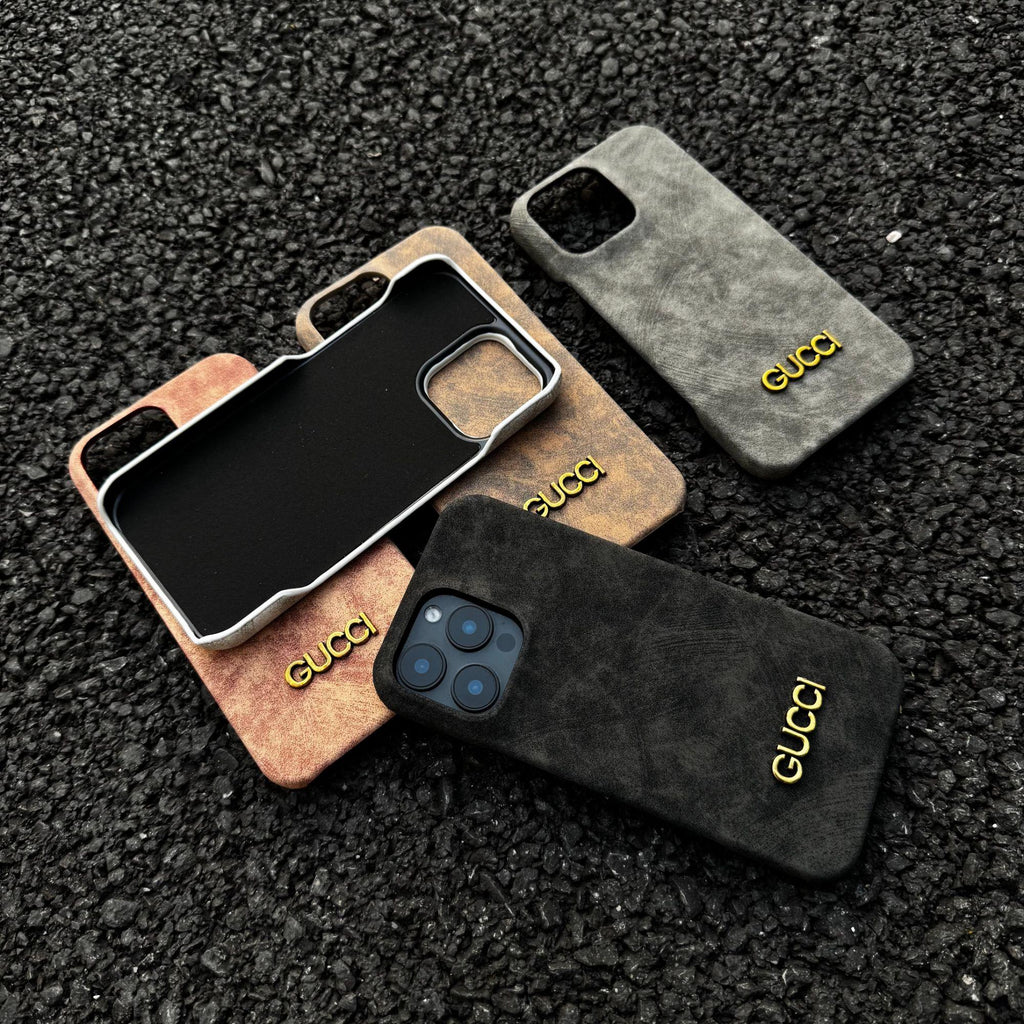 Classic Vintage Suede-Style iPhone Case – Slim Luxury Protective Cover