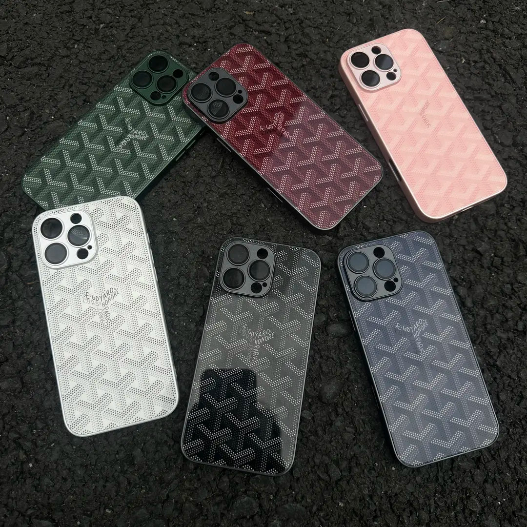 G-Y Luxury Geometric Monogram iPhone Case – Shockproof Protective Phone Cover