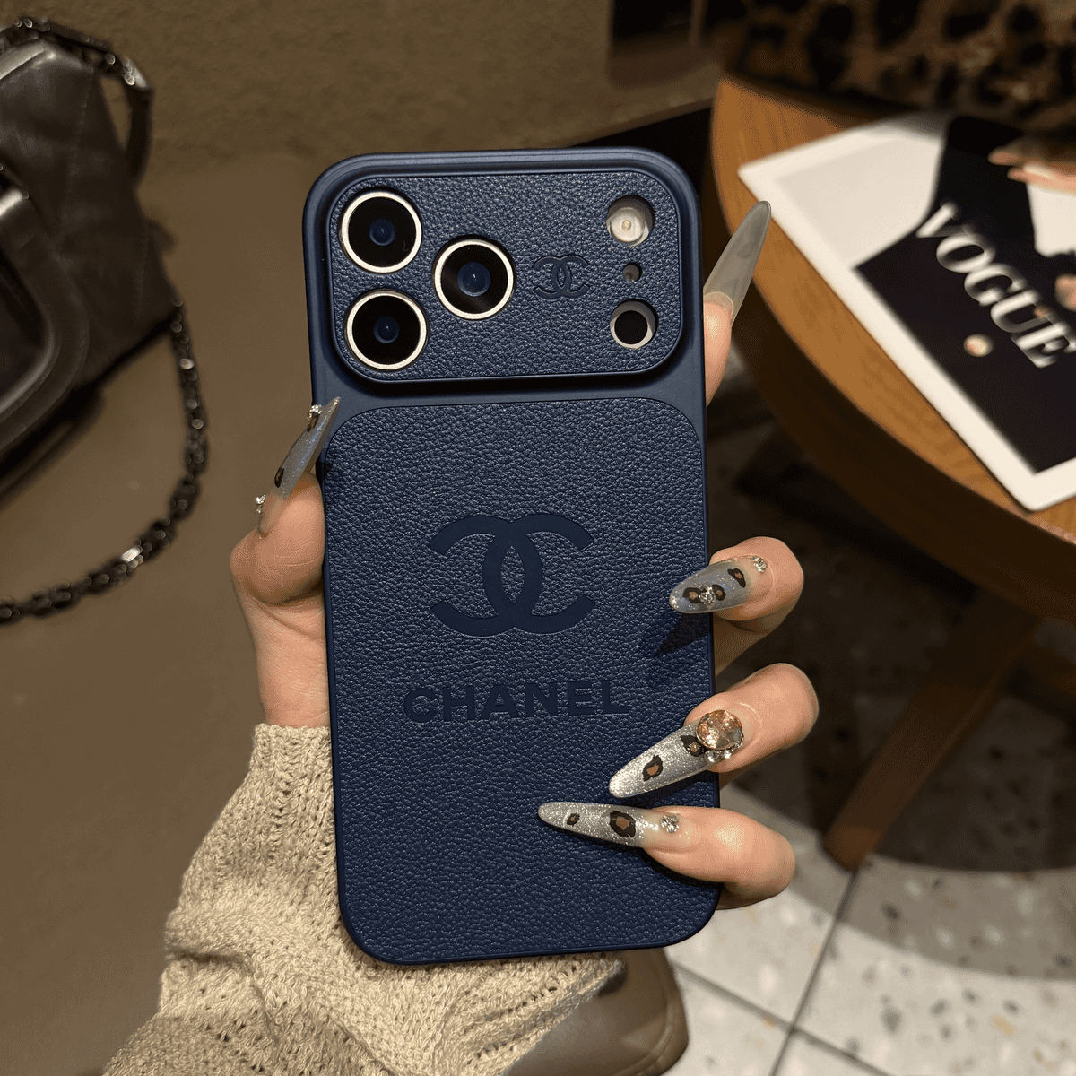 Luxury Embossed Leather Protective iPhone Case – Premium Protective Phone Cover