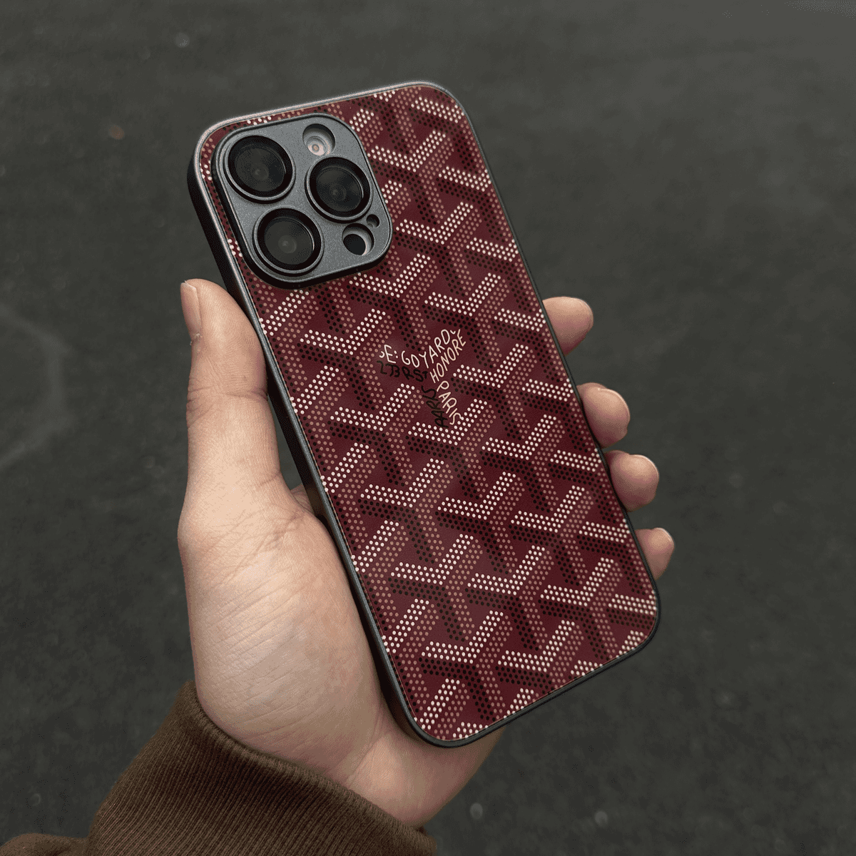 G-Y Luxury Geometric Monogram iPhone Case – Shockproof Protective Phone Cover