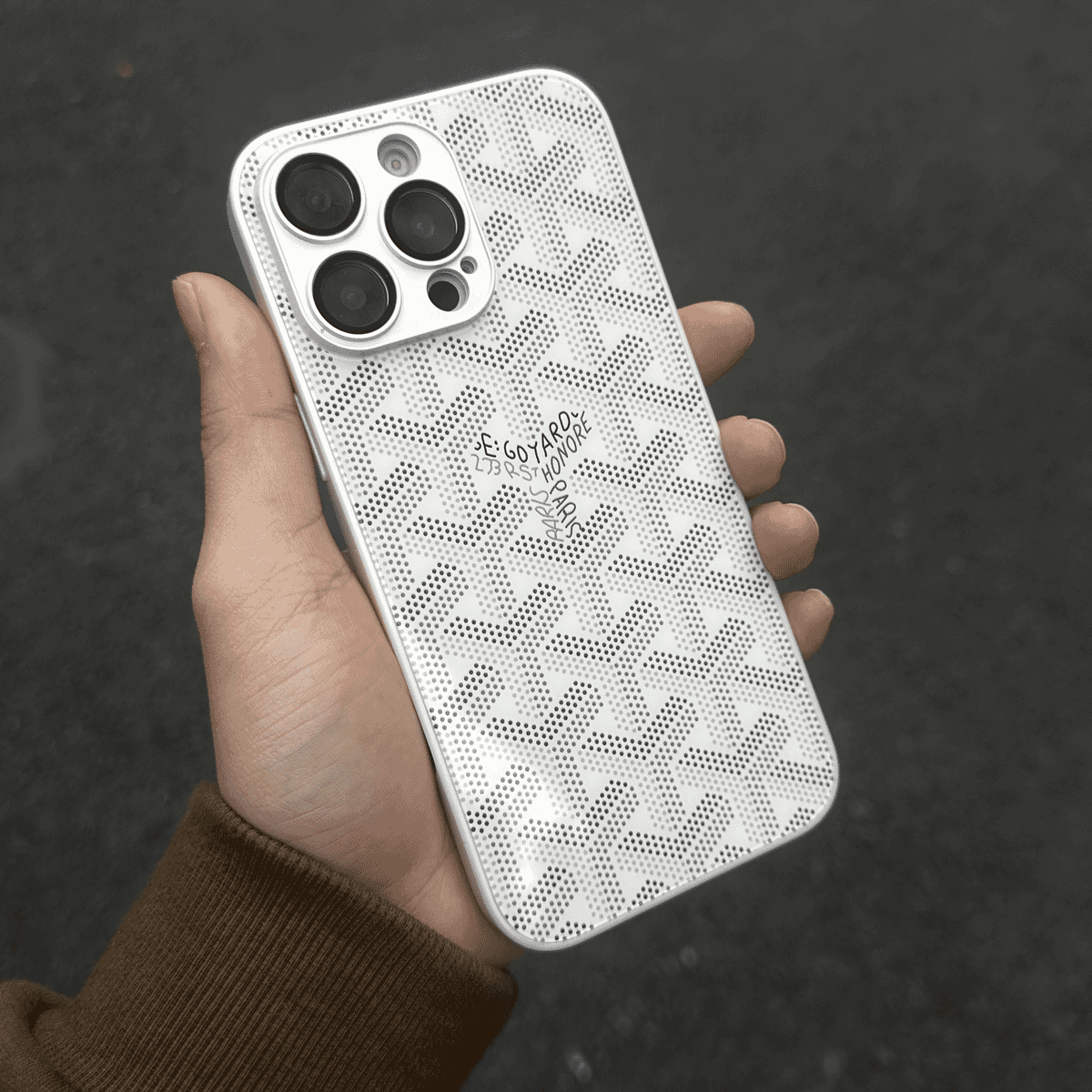 G-Y Luxury Geometric Monogram iPhone Case – Shockproof Protective Phone Cover