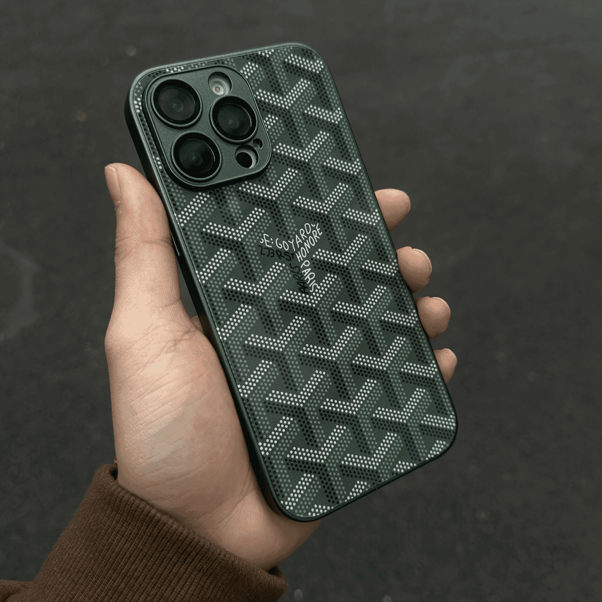 G-Y Luxury Geometric Monogram iPhone Case – Shockproof Protective Phone Cover