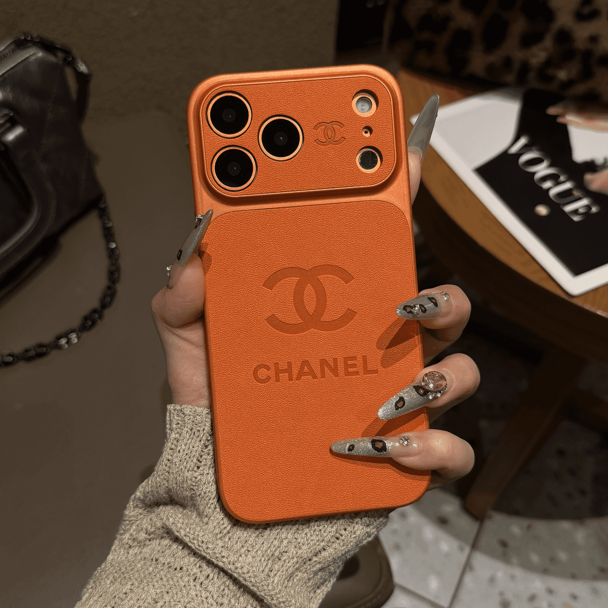 Luxury Embossed Leather Protective iPhone Case – Premium Protective Phone Cover