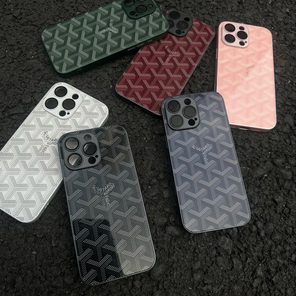 G-Y Luxury Geometric Monogram iPhone Case – Shockproof Protective Phone Cover