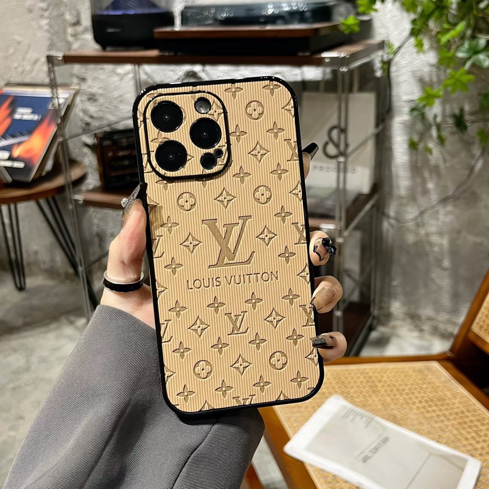 Case for iPhone 17- 3D Monogram Embossed Leather