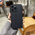Case for iPhone 17- 3D Monogram Embossed Leather