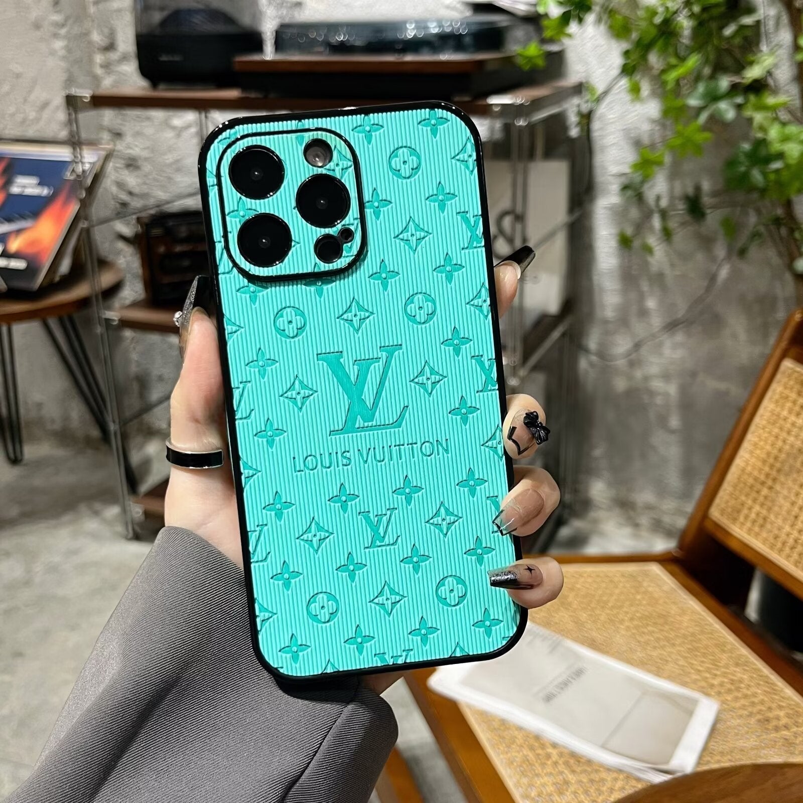 Case for iPhone 17- 3D Monogram Embossed Leather